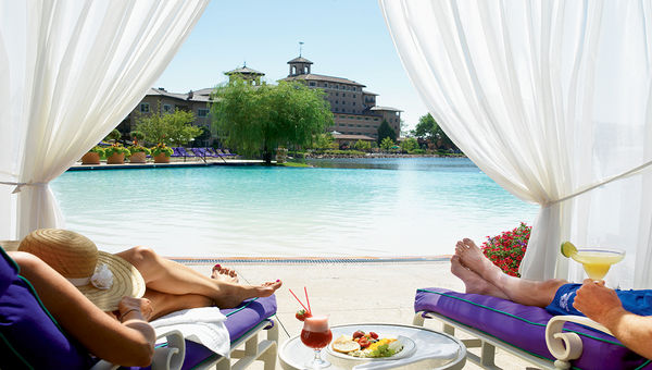 An infinity edge pool cabana at the Broadmoor in Colorado Springs, Colo. An infinity edge pool cabana at the Broadmoor in Colorado Springs, Colo.