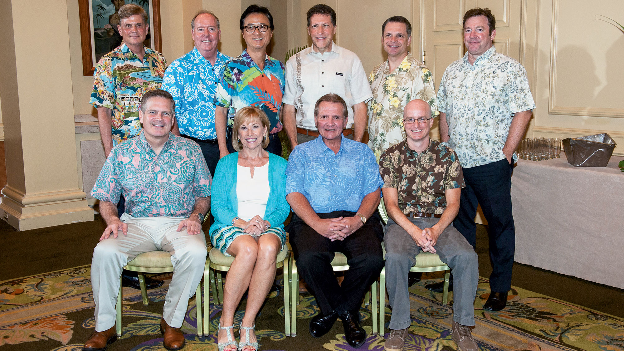 Roundtable participants; top row, from left, Jeffrey Lavender, Jim Palank, Harris Chan, Arnie Weissmann, John Caldwell and Sean Dee. Front row, Steve Loucks, Karen Hughes, Jack Richards and Shane Nelson.