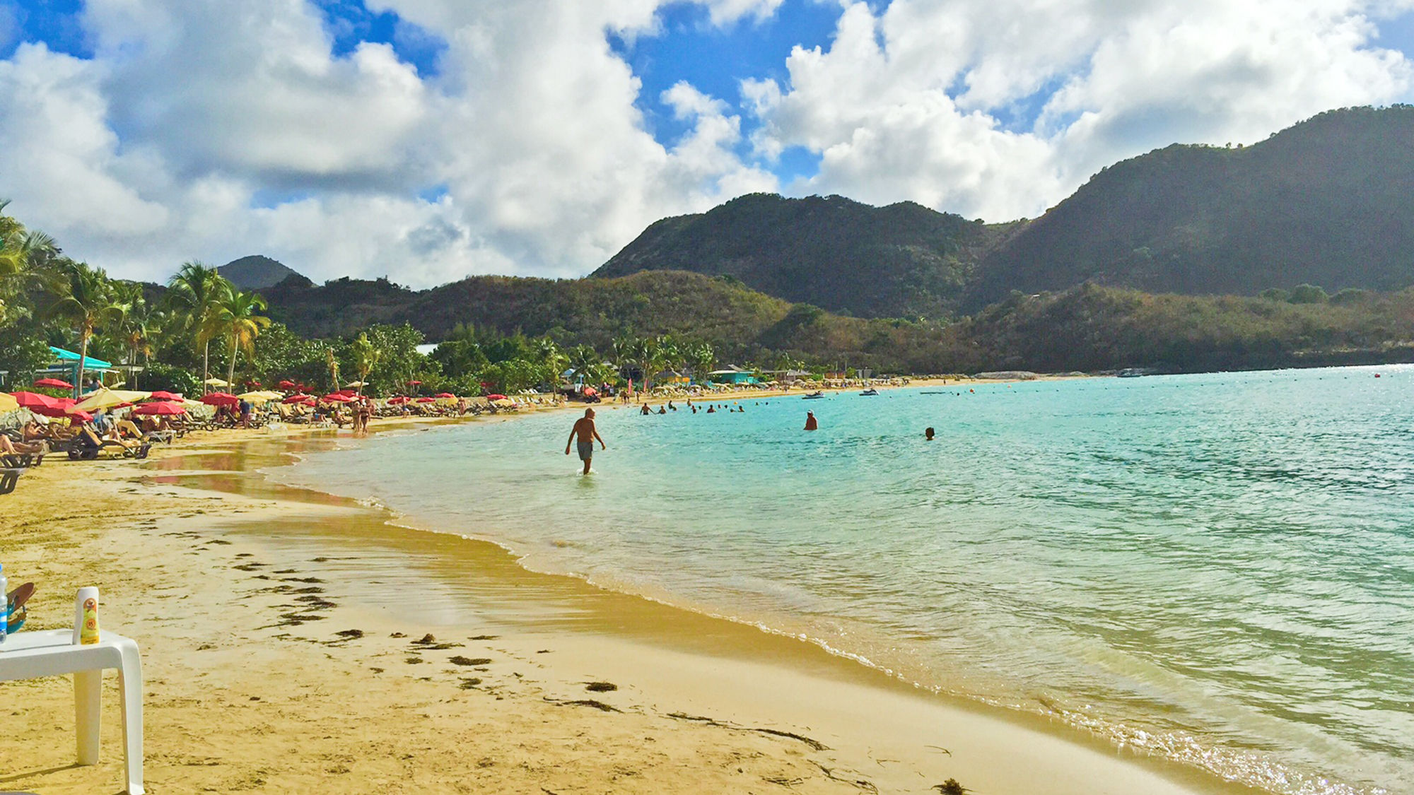 The beach at the Riu Palace St. Martin.