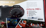This ultra-compact, permanently sealed waterproof camera features a 140-degree wide-angle lens; 13 megapixels still-image resolution; and the ability to take videos at either 30 or 60 frames per second. Capable of shooting 16 gigs of HD images and 1080p HD videos, the SeaLife Micro HD is self-contained and maintenance free in that it does not have a housing, removable battery memory cards, o-rings, openings or latches of any kind. Downloading of images and videos is achieved by attaching an included USB cable to contacts on the bottom of the camera.