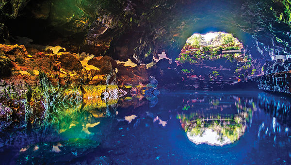 Jameos del Agua is an underground system of caves with a surprise ending. Jameos del Agua is an underground system of caves with a surprise ending.