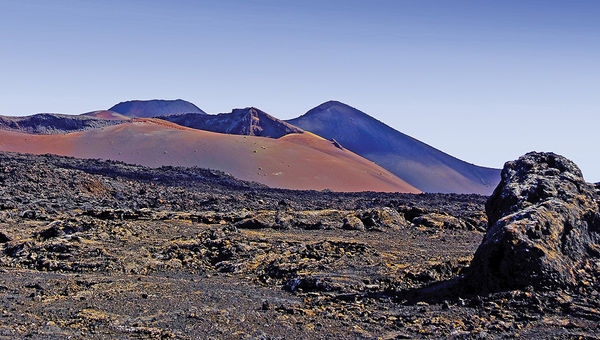 The volcanic, moonlike landscape of Lanzarote, a hot spot for adventure travelers.
