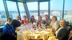 Nearly 270 MAST members and preferred suppliers attended the 2015 MAST Conference in Seattle. Among the attendees enjoying the event’s farewell dinner held atop the Space Needle were, from left, Barbara Jennison, Jennison Travel, Schofield, Wis.; Cesar Meza, Velas Resorts; Chris Ingersoll, Jefferson Travel, Watertown, Wis.; Patti Bradley, Far Horizons Travel, McFarland, Wis.; Brenda and John Trainor, Pyramid Travel in Verona, Wis.; Lori Velte, Warco Travel and Tours in Platteville, Wis.; and Erin Deleon Ahumada, EcoAmerica Tours.