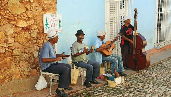 Frank Slater takes many photos while on the island, like this one of Cuban street musicians. Frank Slater takes many photos while on the island, like this one of Cuban street musicians.
