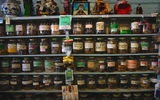The shelves of a Botanica store in New Orleans, where Voodoo is still a thriving religion.
