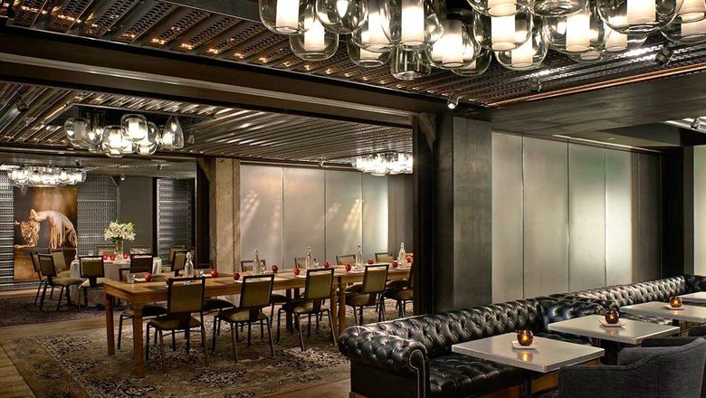 The Hotel Palomar in San Francisco was renamed Hotel Zelos after new management took over. Pictured, the hotel's Dirty Habit bar and restaurant.