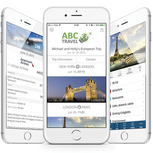 An example of an app developed by mTrip. An example of an app developed by mTrip.