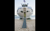 The Grande Mariner, operated by Blount Small Ship Adventures, deploys its unique bow ramp in Belize.
