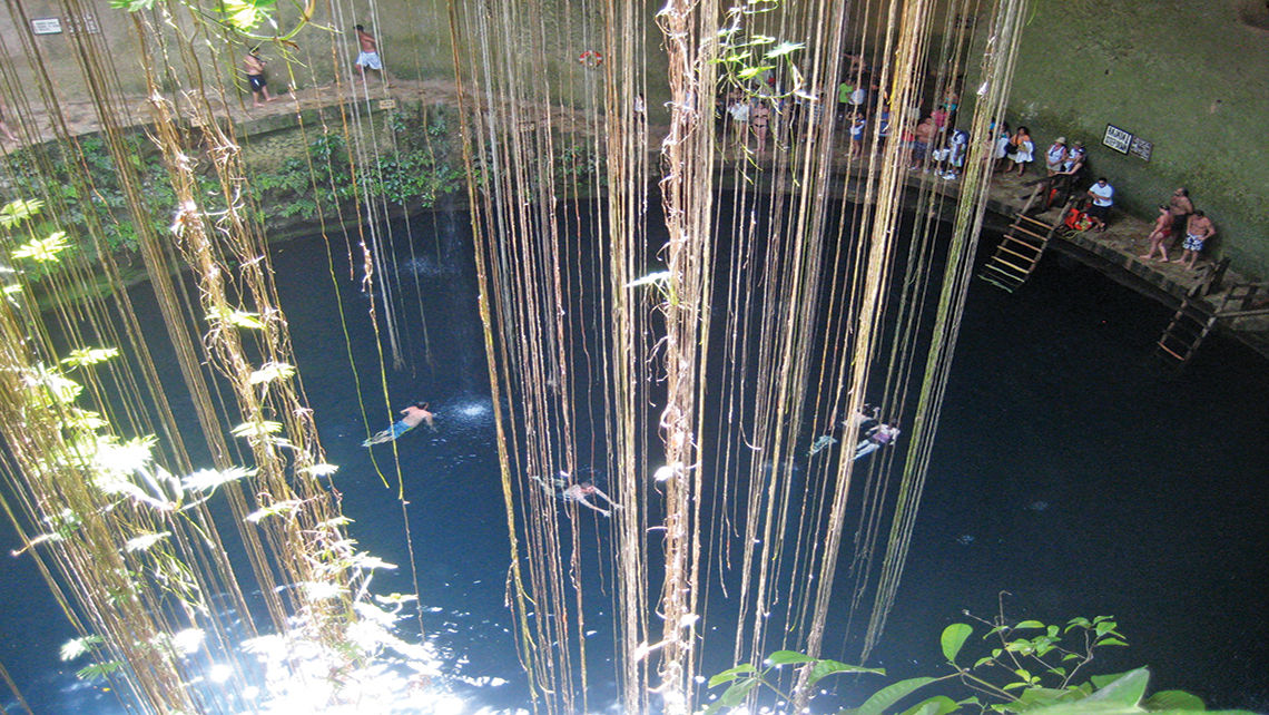 Mexico's Yucatan peninsula abounds in cenotes, deep natural underground pools often used by the ancient Mayans for sacrificial offerings.