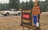 A wildfire alert sign.