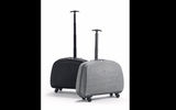 The LAMOVE Mobile Closet combines the organization of a wardrobe trunk minimized to the portability and practicality of a carryon (21 by 14.5 by 9 inches, with four swivel wheels). Featuring a hard shell case with a textile surface, it has two separate sections: a garment portion and a removable wardrobe portion that can be zipped out and carried separately as a tote. Other attributes: a cantilevered shelf; a shoe section; a heat-resistant storage packet; and a detachable jewelry roll.
