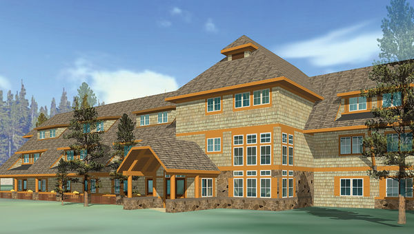 A rendering of Xanterra Parks and Resorts' revamped Canyon Lodge & Cabins in Yellowstone National Park. A rendering of Xanterra Parks and Resorts' revamped Canyon Lodge & Cabins in Yellowstone National Park.