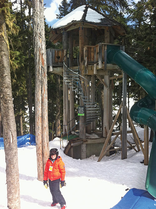 The writer’s son enjoys the treehouse area at Whistler Blackcomb.