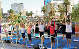 Alicia Goldsmith teaches a weekly yoga class Strip-side in the plaza outside the Monte Carlo.