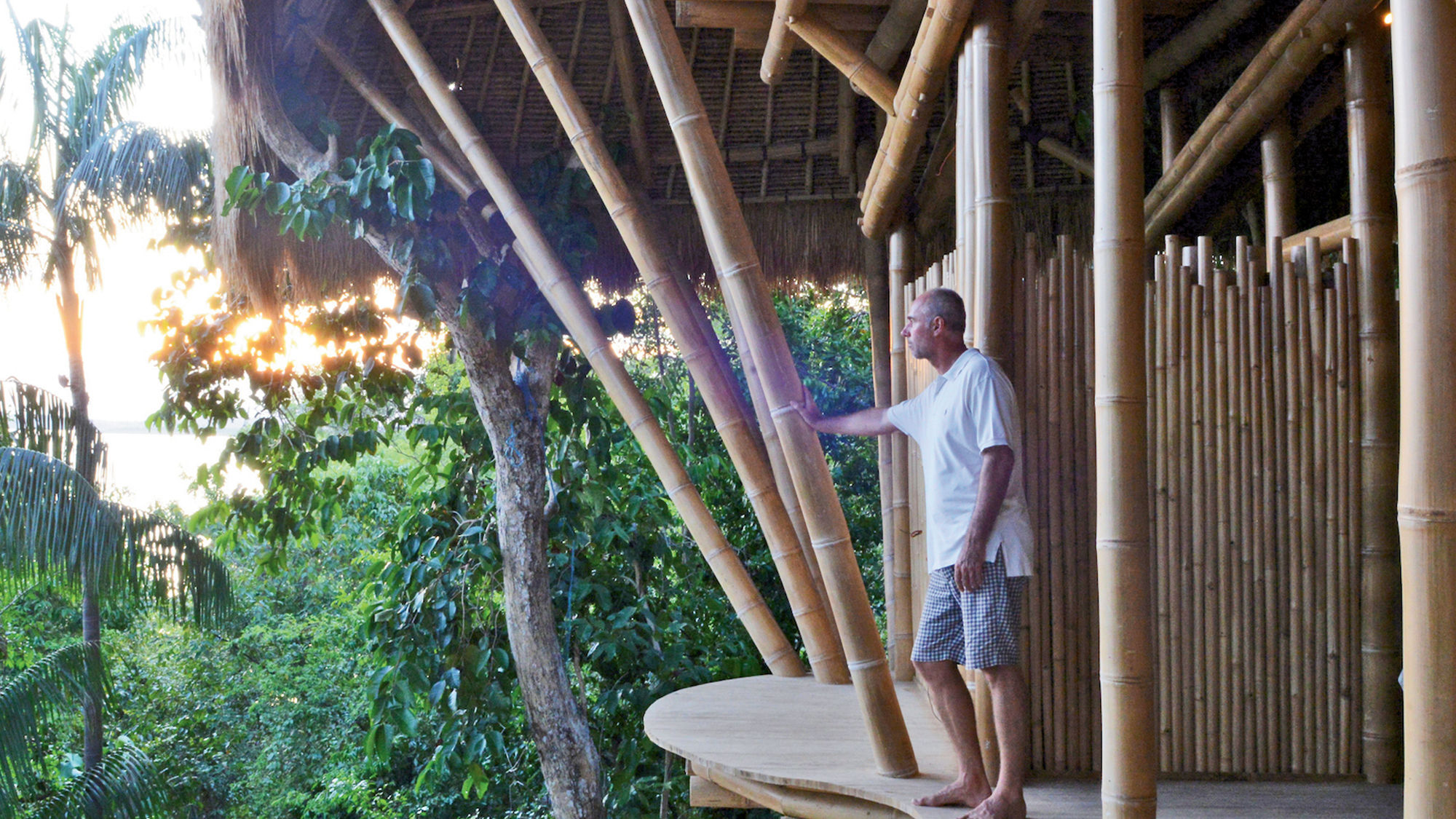 Andrew Dixon on location at his latest resort, Cempedak.