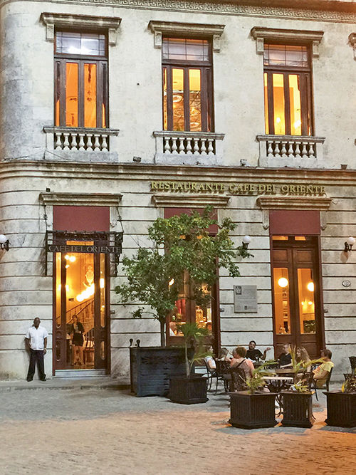 The Restaurante Cafe Del Oriente in Havana. The Restaurante Cafe Del Oriente in Havana.