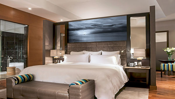 A guestroom at the adults-only, all-inclusive Live Aqua Cancun. The property has 330 rooms. A guestroom at the adults-only, all-inclusive Live Aqua Cancun. The property has 330 rooms.