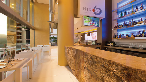 Hiroshi’s signature dishes include hamachi tartare with caviar and wasabi.
