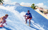 Kids enjoy the FlowRider at Moon Palace Golf & Spa Resort in Cancun.