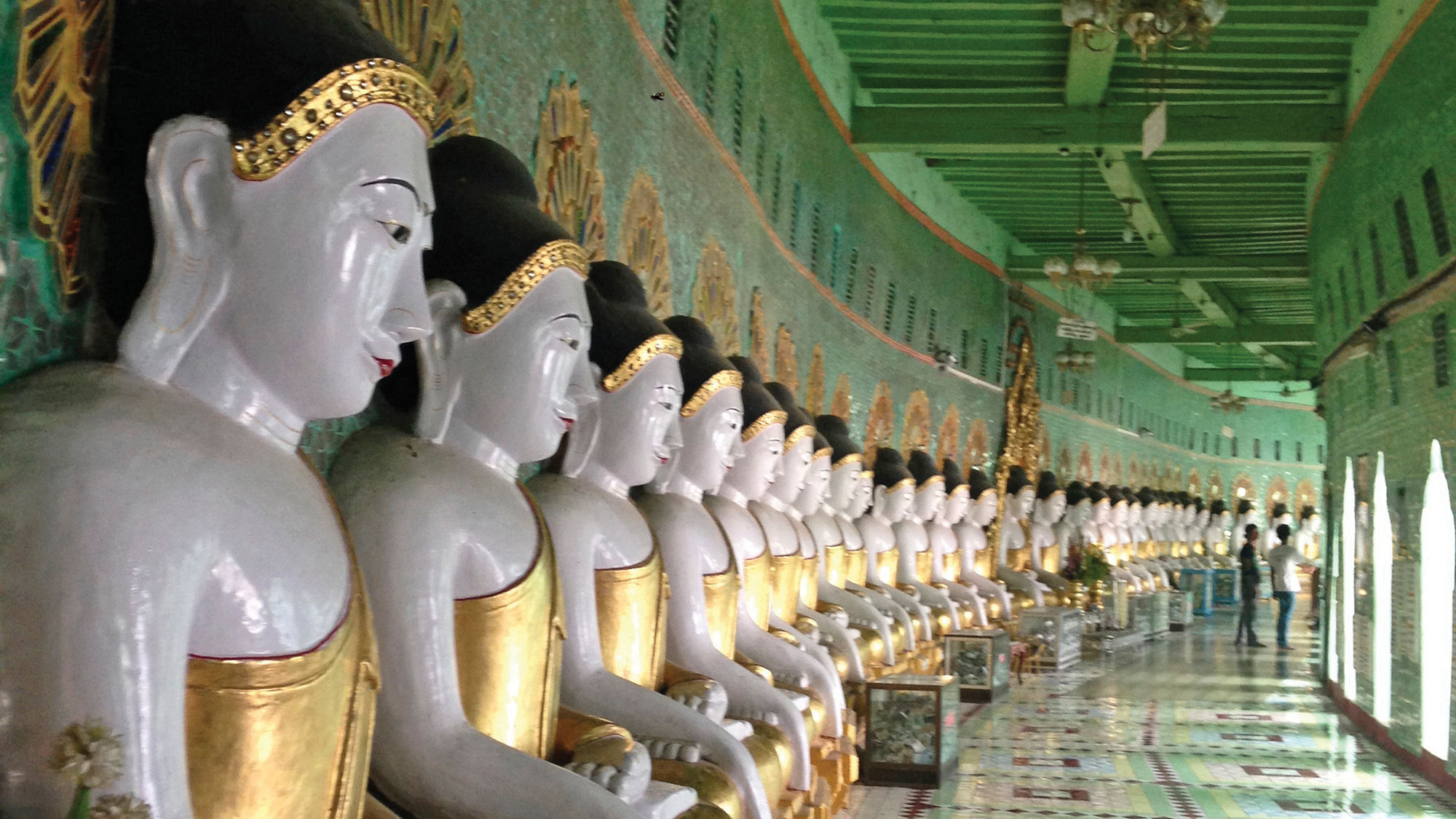 The hilltop U Min Thone Se Pagoda, also known as the Temple of the 45 Buddhas, in Mandalay, Myanmar.