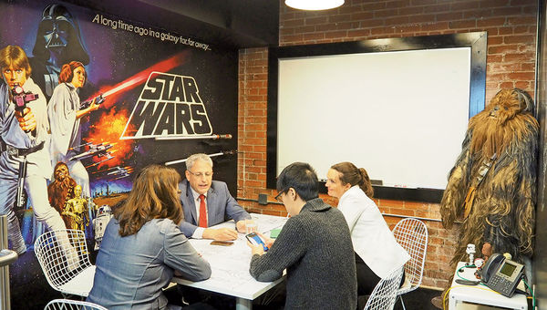 Gary Knell, CEO of the National Geographic Society, in G Adventures’ Star Wars-themed meeting room. Gary Knell, CEO of the National Geographic Society, in G Adventures’ Star Wars-themed meeting room.