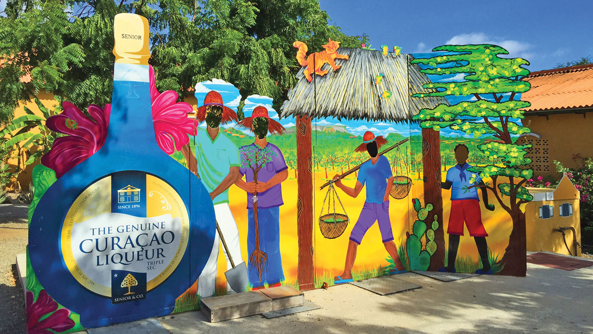 Curacao’s distinctive blue liqueur is made at the Landhuis Choboloba distillery.