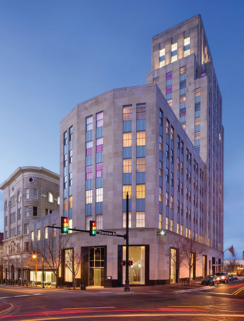 Downtown Durham’s new hotels include the 21c Museum Hotel, which opened in a 1930s Art Deco tower in March. Downtown Durham’s new hotels include the 21c Museum Hotel, which opened in a 1930s Art Deco tower in March.