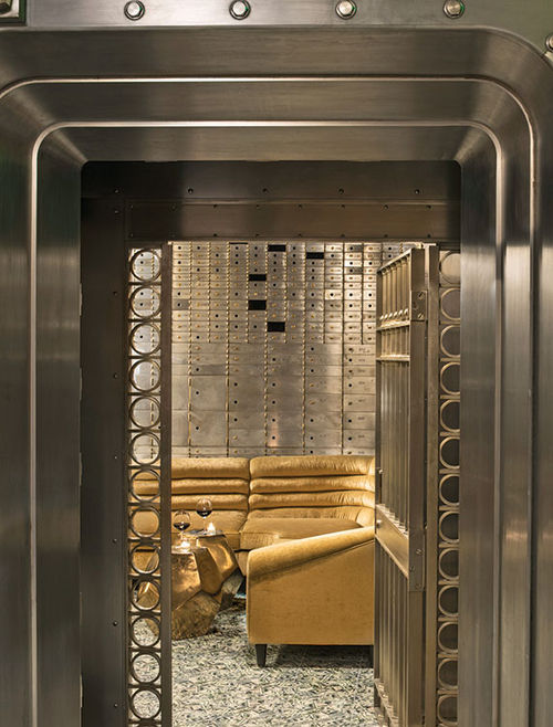 The 21c Museum Hotel's lounge was built out of the building’s old bank vault. The 21c Museum Hotel's lounge was built out of the building’s old bank vault.