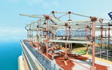 The ropes course on the ship for the first time has three levels, adding activities and capacity.