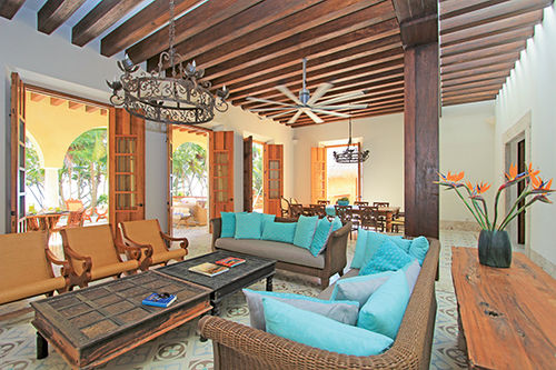 Hacienda Chekul in Sian Kaan on the Riviera Maya rents from $2,100 to $4,800 per night.