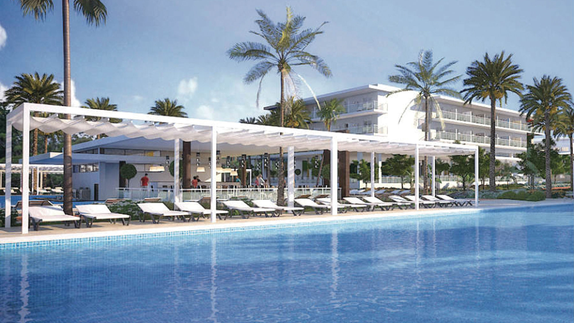 A $32 million renovation of the Riu Playacar included the redesign of its three pools.