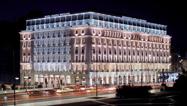The Hotel Grande Bretagne, which is centrally located on Sytagma (Constitution) Square. The Hotel Grande Bretagne, which is centrally located on Sytagma (Constitution) Square.