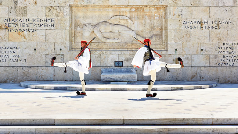 The changing of the guard on Syntagma (Constitution) Square.