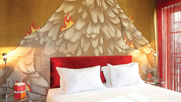 A graffiti guestroom at the Grecotel Pallas Athena. A graffiti guestroom at the Grecotel Pallas Athena.