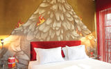 A graffiti guestroom at the Grecotel Pallas Athena.