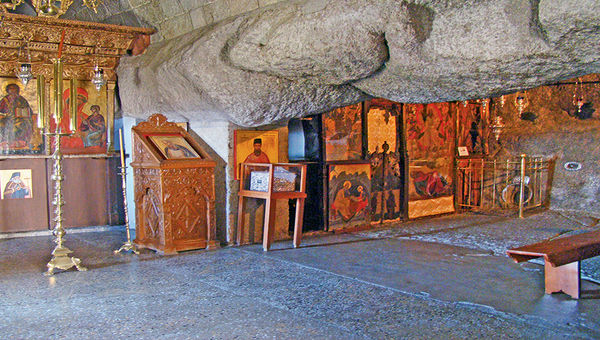 The Cave of the Apocalypse on Patmos, where St. John the Apostle was said to have written his Gospel and the Book of Revelations. The Cave of the Apocalypse on Patmos, where St. John the Apostle was said to have written his Gospel and the Book of Revelations.