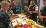 Hutterite farmers from nearby colonies provided not just samples but produce and canned goods for guests to take back to their quarters.