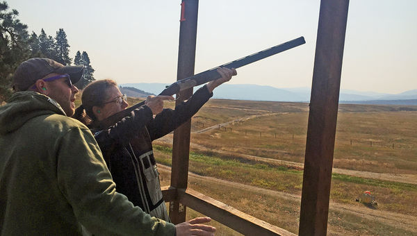 A multistation sporting clay course included "pigeons" flying above meadows and "rabbits" skipping along the forest floor. A multistation sporting clay course included "pigeons" flying above meadows and "rabbits" skipping along the forest floor.