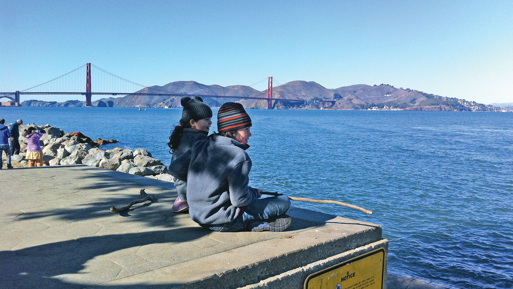 The reporter’s children take in the Golden Gate Bridge.