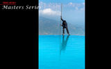 A pool cleaner at work on an infinity pool at the Dwarika's Resort in Dhulikhel.