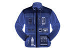 The Scotte Fleece 8.0 Jacket boasts heavy-weight fleece and the usual attributes that make Scotte a standout when it comes to travel attire for the well-dressed tech enthusiast. The jacket boasts reflective accents, front and back; an RFID-blocking pocket; an eyeglass pocket with attached chamois; and a tablet pocket. Other goodies include a bottle holder; ID holder; extendable and detachable key holder; and a built-in wire-management system that enables the wearer to put a cell phone in either of two pockets and wire it to earbud pockets near the collar.