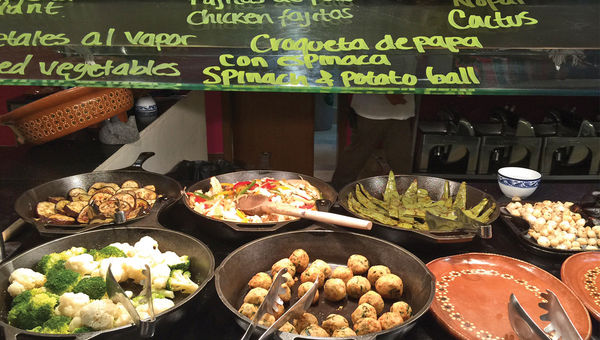 La Plaza buffet restaurant features a variety of Mexican choices for breakfast. La Plaza buffet restaurant features a variety of Mexican choices for breakfast.