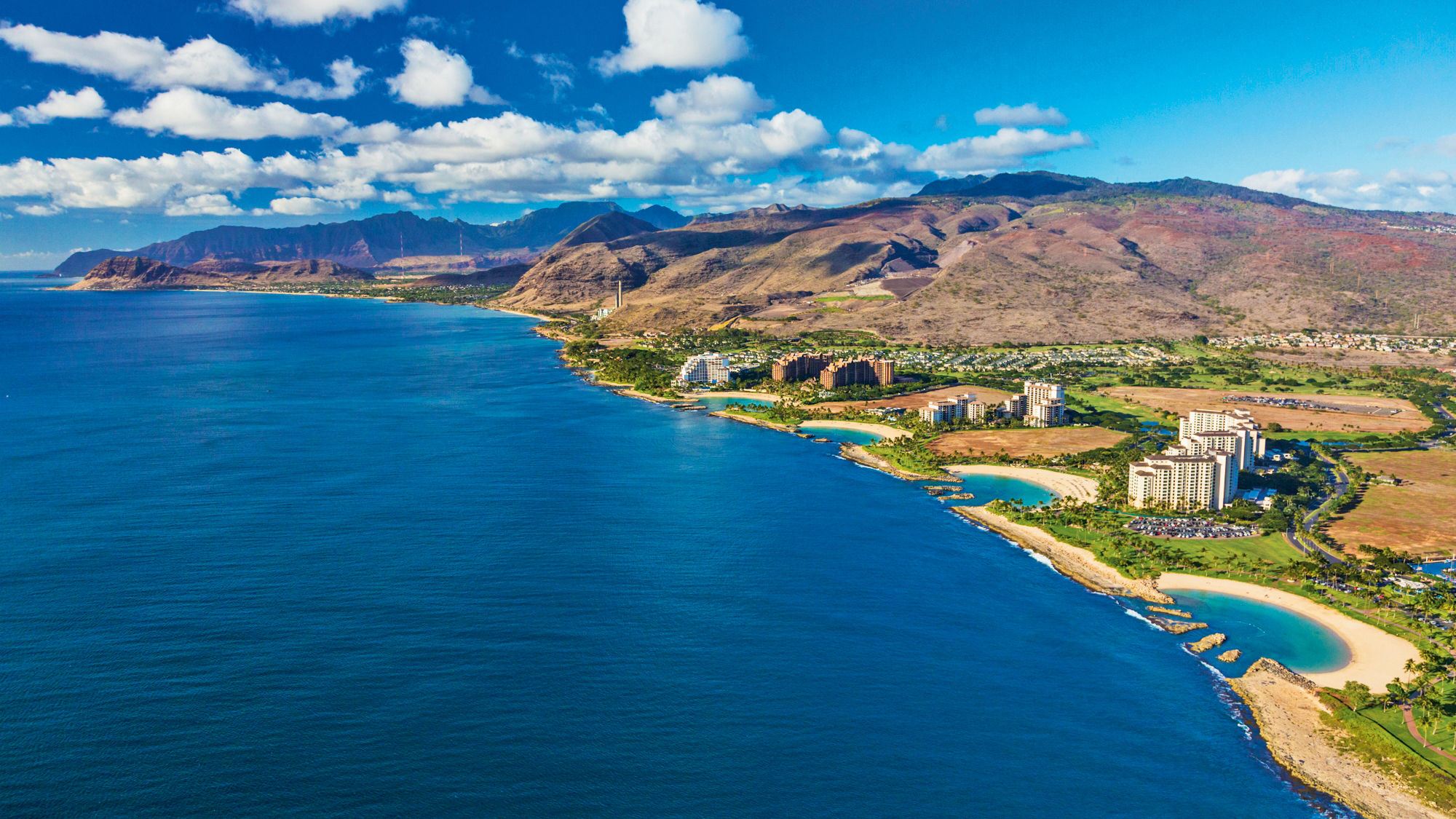 West Oahu’s Ko Olina district, home to Disney’s Aulani, the Marriott Ko Olina Beach Club and the Four Seasons Resort Oahu, opening this summer.