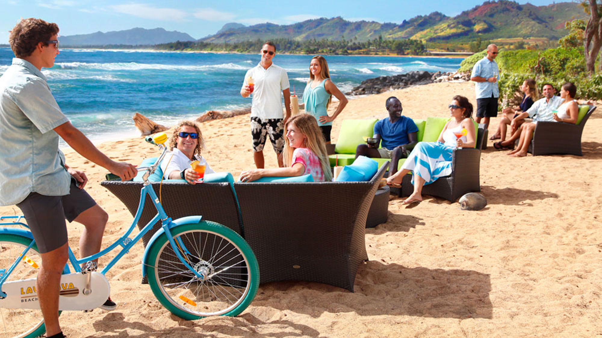 The eatery features indoor-outdoor dining, allowing customers to lounge on couches and enjoy fire pits, live Hawaiian music and hula.