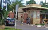 Security at the entrance gate to the mall.