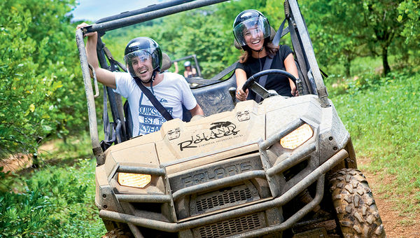 Island Routes guests can get behind the wheel of a four-wheel-drive vehicle. Island Routes guests can get behind the wheel of a four-wheel-drive vehicle.