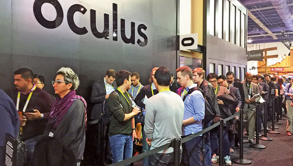 People waited as long as two hours to experience Oculus Rift at the Consumer Electronics Show in Las Vegas.