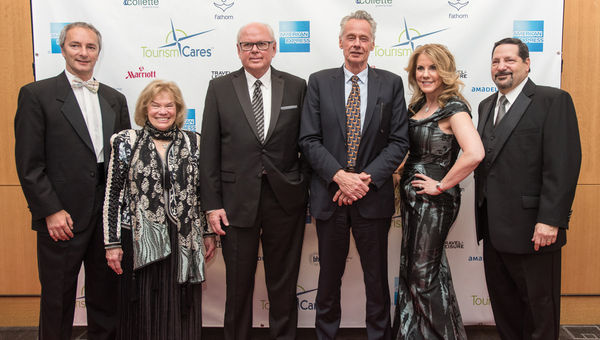 Tourism Cares held a pre-gala reception at the Conrad New York for its Travel Philanthropy Awards. From left: Derek Hydon, president of MaCher; Toni Neubauer, president of Myths and Mountains; John Noel, president of Berkshire Hathaway Travel Protection; Sven Lindblad, CEO of Lindblad Expeditions; Carolyn Cauceglia, vice president of strategic sales for Amadeus; and Brad Finkle, president of TripMate. Tourism Cares held a pre-gala reception at the Conrad New York for its Travel Philanthropy Awards. From left: Derek Hydon, president of MaCher; Toni Neubauer, president of Myths and Mountains; John Noel, president of Berkshire Hathaway Travel Protection; Sven Lindblad, CEO of Lindblad Expeditions; Carolyn Cauceglia, vice president of strategic sales for Amadeus; and Brad Finkle, president of TripMate.