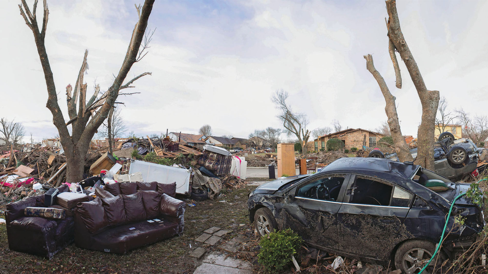 Dec. 31: A neighborhood devastated by recent tornadoes in Garland, Texas.