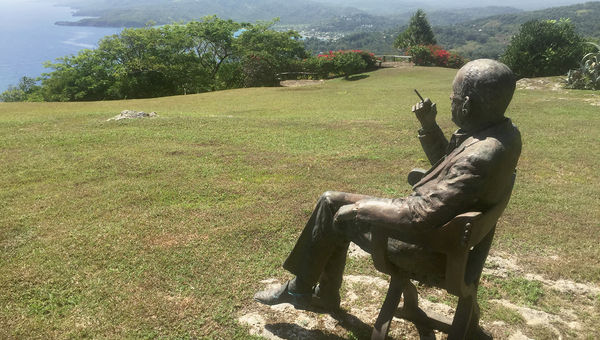 A statue of Noel Coward on the grounds of Firefly, his former home.